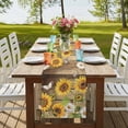 thumbnail image 4 of Table Runners 48 Inches Long Dress Scarves, Farmhouse Sunflowers Farmhouse Kitchen/Dining Table Runner, Short Coffee Tablerunners, Rustic Floral Buttterfly Wood Board Brown 13x48 Inch, 4 of 9