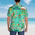 thumbnail image 3 of Lsque Hello Summer pattern Hawaiian Shirt for Men, Unisex Summer Beach Casual Short Sleeve Button Down Shirts-Large, 3 of 9