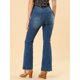 thumbnail image 5 of Pantalones Vaqueros De Mezclilla Vintage Acampanados Para Mujer Pantalones Largos Elásticos De Cintura Alta Pantalones Vaqueros Con Botones De Campana Azul oscuro XL, 5 of 6