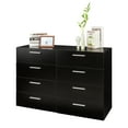 thumbnail image 4 of Gzxs 8 Drawer Dresser for Bedroom, Industrial Wood Dresser Wide 8 Chest of Drawers, Wooden Storage Organizer Dresser (Black), 4 of 10