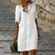 thumbnail image 1 of ICHUANYI Clearance Women's Fashion Casual Spring Summer Short Sleeve V-Neck Mid-Calf Dress(White, XXL) ICHUANYI WER2023081000648, 1 of 6