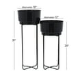 thumbnail image 3 of CosmoLiving by Cosmopolitan 31", 25"H Black Metal Planter with Removable Stand (2 Count), 3 of 11