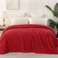 thumbnail image 3 of Whale Flotilla Twin Size Fuzzy Fleece Blanket, 60"x80" Fluffy Warm Soft Jacquard Bed Blankets for Fall Winter, Lightweight and Cozy, Red, 3 of 11