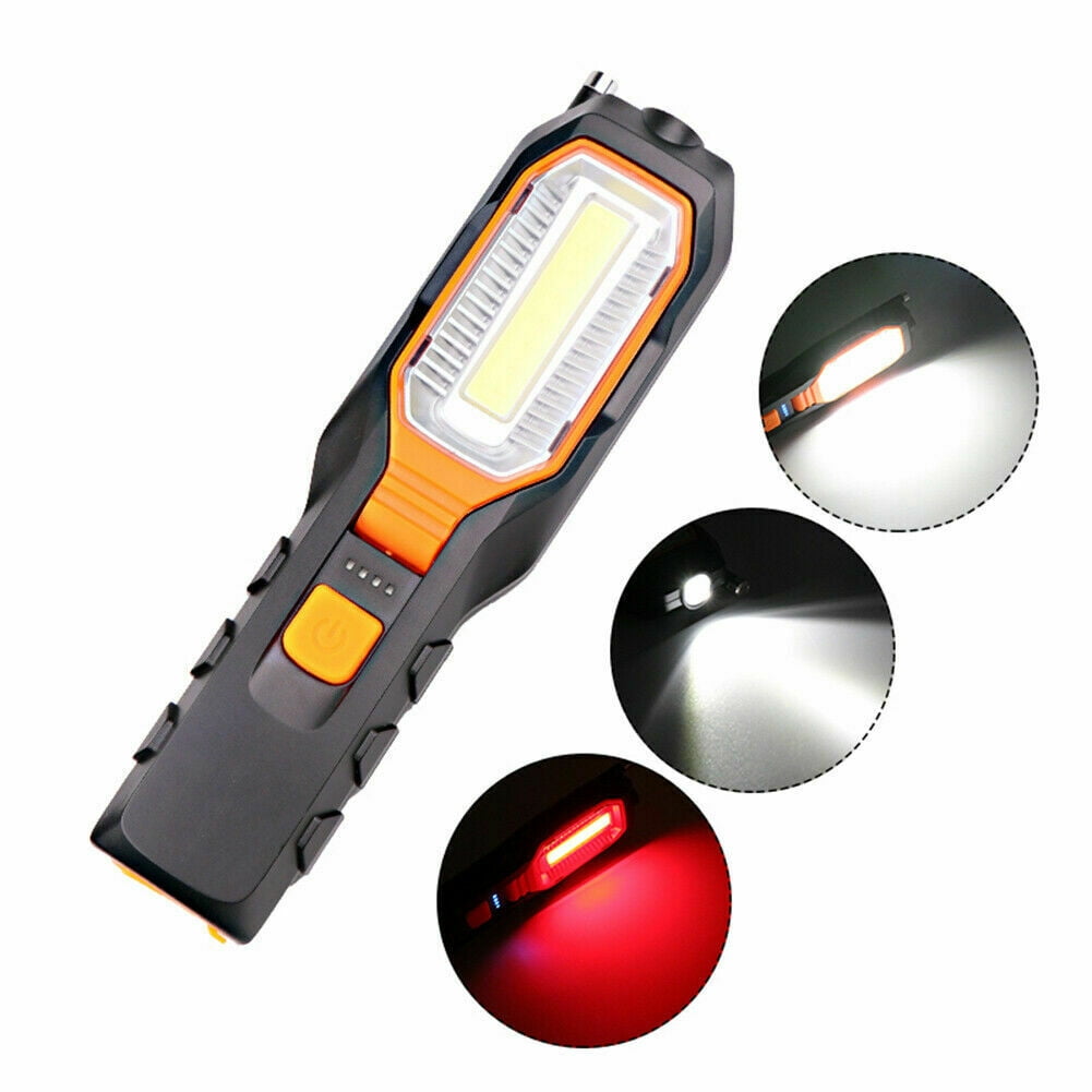 USB Rechargeable LED Work Light Hand Torch COB Magnetic Inspection Garage Lamp 