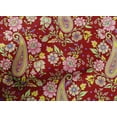 thumbnail image 5 of oneOone Cotton Poplin Red Fabric Paisleys Craft Projects Decor Fabric Printed By The Yard 42 Inch Wide, 5 of 5