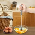 thumbnail image 3 of Casewin Automatic Whisk, Stainless Steel Egg Beater, Hand Push Rotary Egg Whisk Blender, Easy Whisk Mixer Stirrer for Making Cream, Whisking, Beating and Stirring (10 Inch, Sliver), 3 of 7