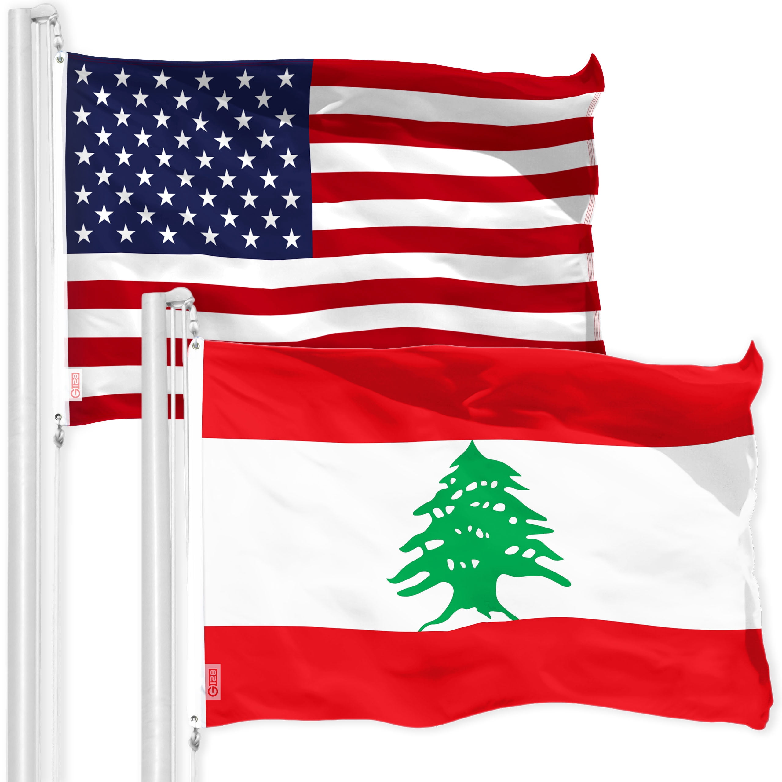 G128- Lightweight American Flag 3x5 ft Polyester with Brass