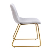 Flash Furniture 18 Table Height Timeless Mid-Back Sled Base Dining Chairs, Set of 2, Gray/Gold