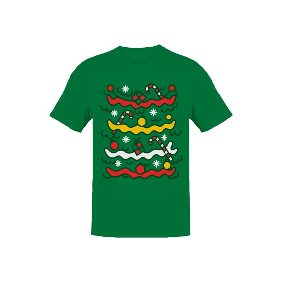 Festive Candy Cane Pattern Men's T-shirt