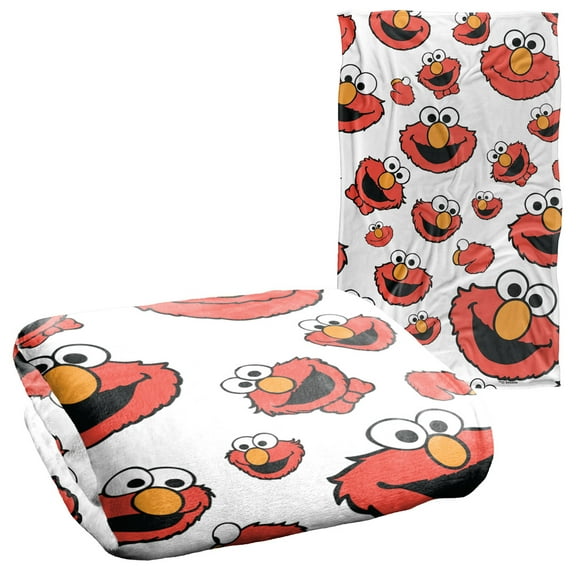 Sesame Street Elmo Face Pattern Officially Licensed Silky Touch Super Soft Throw Blanket 36" x 58"