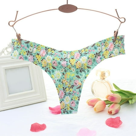 

kpoplk Women s Panties Women s Seamless Panties For Women No Show Bikini Panties V Waist Underwear Invisible Soft Stretch Panties(Green)