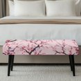 thumbnail image 5 of XYZCANDO Cherry Blossom Butterfly Print Dust Resistant Dining Room Bench Covers, Soft Polyester Spandex Fabric Bench Slipcover for Living Room Bedroom, 5 of 9