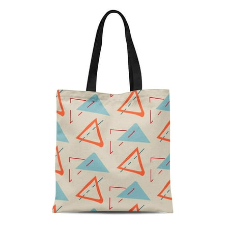 Sidonku Canvas Tote Bag Colorful Creative Childish Triangles Orange Blue Contrast Hy Minimalistic Reusable Shoulder Grocery Ping Bags Handbag