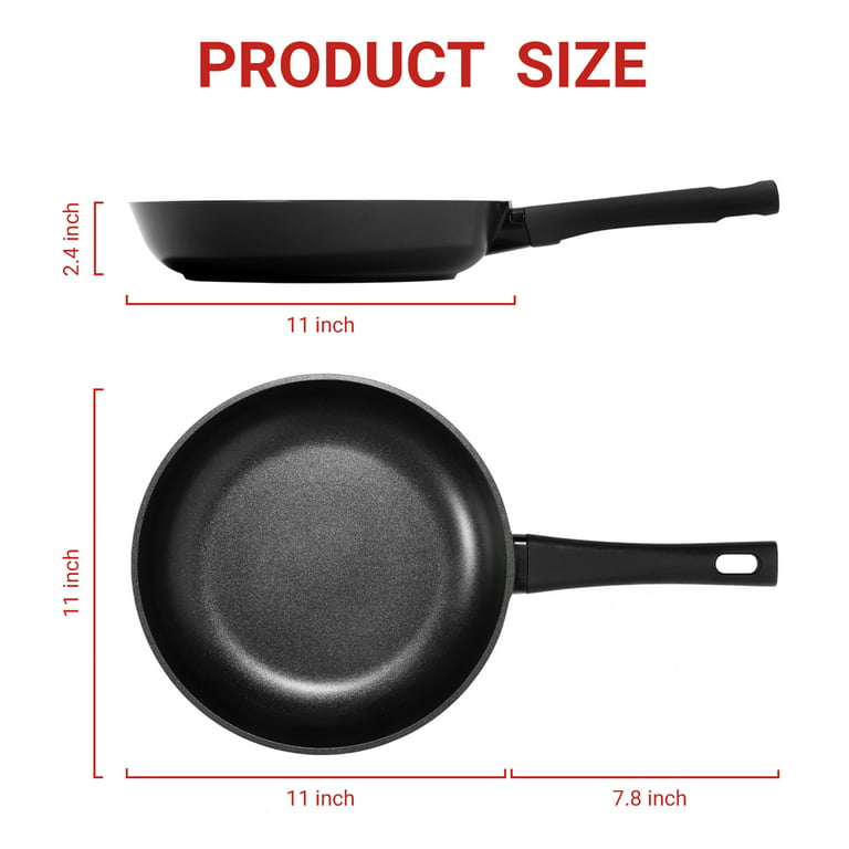 Sakuchi Nonstick Saute Pan with Lid - 9.5 Inch Black Granite  Deep Frying Pan with Lid for Effortless Cooking and Deep Frying, Suitable  for All Stoves, Induction Compatible, PFOA Free: Home