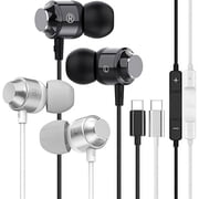 2 Pack USB C Headphones,USB C Wired Earphones with Microphone,Type C Earbuds Compatible with iPhone 15 Pro Max Plus iPad Pro Pixel 8 7 6,Samsung Galaxy S23 Ultra S22 S21 FE S20 A53 A54