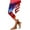 Blue, variant on qelini USA Flag Leggings for Women Plus Size Capris Pants High Waist Print Ankle Pants Yoga Leggings