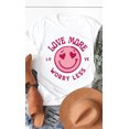 thumbnail image 5 of Vintage Love More Worry Less Smiley Graphic Tee T-Shirt PL, 5 of 7
