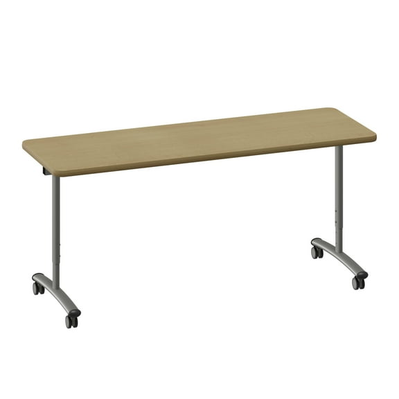 Correll Premium Sit to Stand Flip Top Table 24x72 Maple Wood Laminate