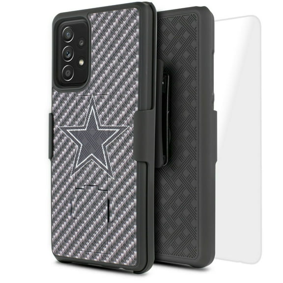 for Samsung Galaxy A72 5G with Temper Glass Case Slim Shell Shock Absorption Kickstand Armor Case with Belt Swivel Clip Holster Cover