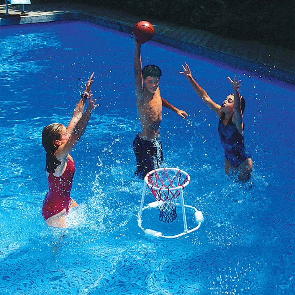 swimming pool floating basketball hoop