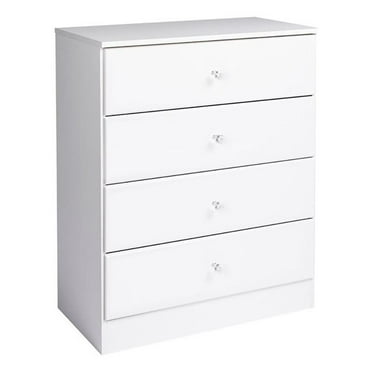 Pemberly Row 36" Tall Contemporary 4 Drawer Chest for Bedroom in White