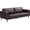 Dark Brown, variant on Modern Faux Leather Sofa with Spring Cushion and Removable Back Cushions - Deep Seat Couch, Blue