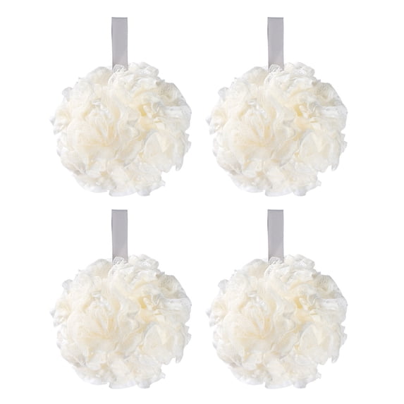 4 large bath balls, flower balls, household bathrooms, back rubbing bath towels, durable and non-scattering bath bubble balls