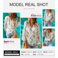 thumbnail image 3 of ORUYROP Blouses Décontractées Boho à Imprimé Floral Col en V Manches Longues Amples pour Femmes, 3 of 6