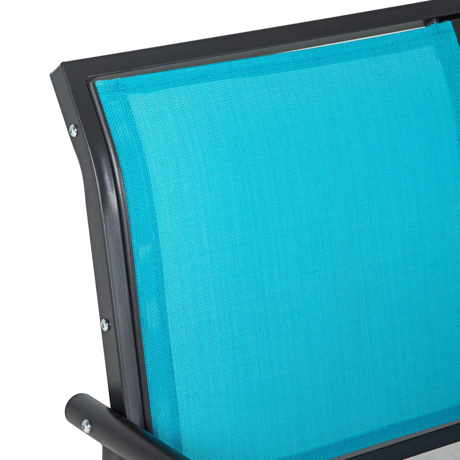 Demi Bonn 3-Person Outdoor Patio Glider Bench, Porch Glider Swing with 3 Seats, Breathable Mesh Fabric, Metal Frame, Outdoor Glider Chairs for Porch, Balcony, Poolside, Blue