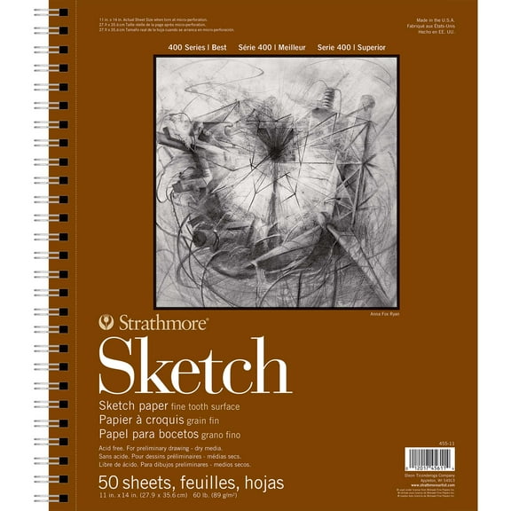 Strathmore Sketch Paper Pad, 400 Series, 11" x 14", 50 Sheets