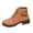 Brown, variant on Womens 2026 Fall Ankle Boots Fashion Side Zipper Lug Sole Low Heeled Short Booties Casual Lace up Combat Booties