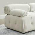 thumbnail image 6 of Aukfa 93" Sectional Sofa, Living Room Modular Couch with Ottoman, Pillow Top Arms, Velvet, Beige, 6 of 10