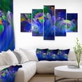 thumbnail image 3 of Designart 'Blue Fractal Flower Bouquet' Metal Wall Art, 3 of 3