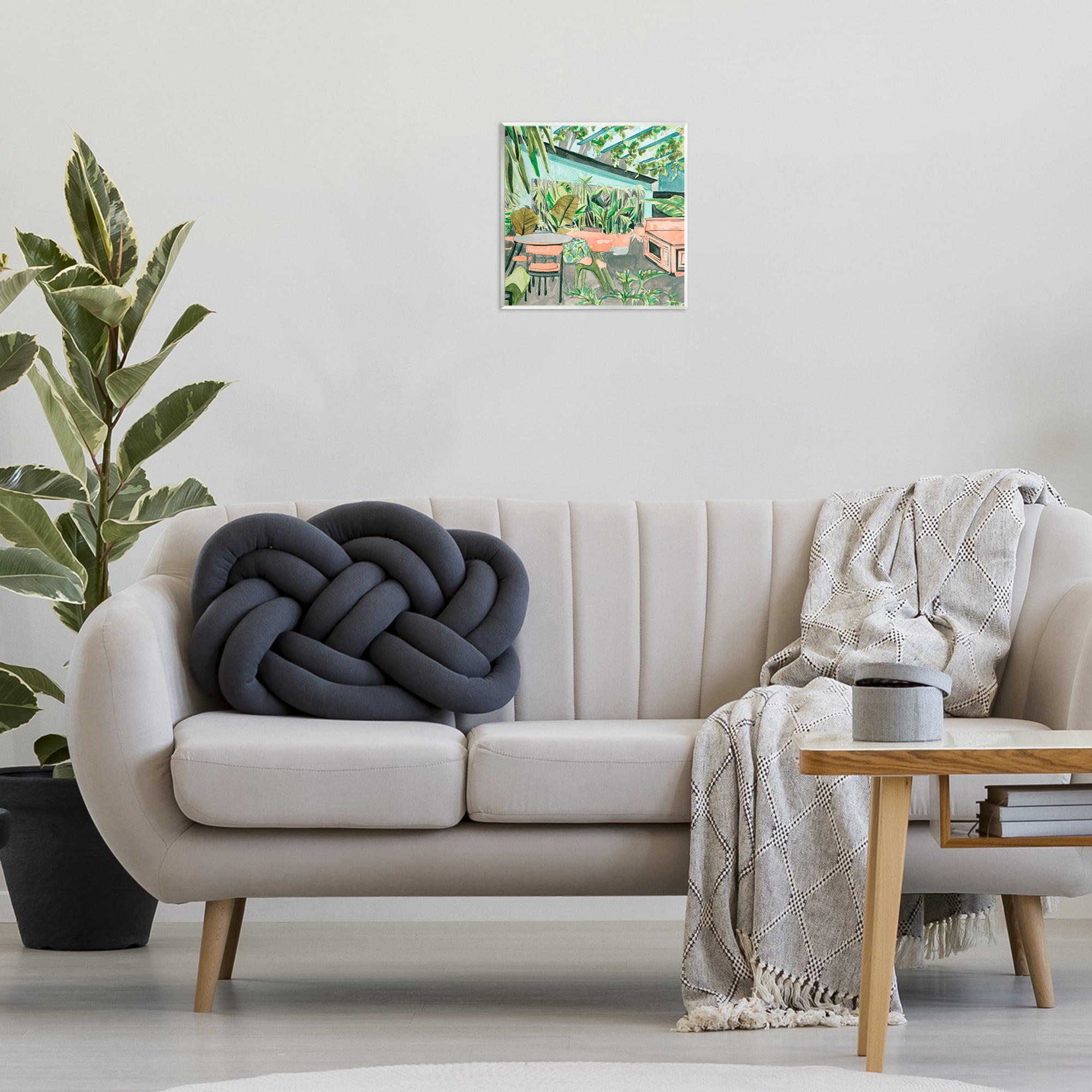 Stupell Industries Greenhouse Plants Café Furniture Painting Unframed Art Print Wall Art, 12 x 12