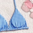 thumbnail image 7 of CCRFTGI Girls Swimsuit 2 Piece V Neck Bikini Set Cute Floral Gingham Halter Triangle Wireless Bikini Bathing Suit Summer Swimwear with Adjustable Strap Purple 12-13 Years, 7 of 7