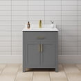 thumbnail image 2 of Wyndham Collection Beckett 30" Wood Single Bathroom Vanity in Dark Gray/Gold, 2 of 6