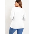 thumbnail image 3 of June & Vie Women's Plus Size Long-Sleeve Crewneck One + Only Tee, 3 of 4