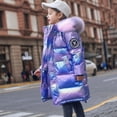 thumbnail image 5 of Likimi Toddler Kids Girls Coat Long Sleeve Solid Color Hooded Coat Casual Comfortable Loose Fall Winter Outerwear Size 8-9 Years Purple, 5 of 6