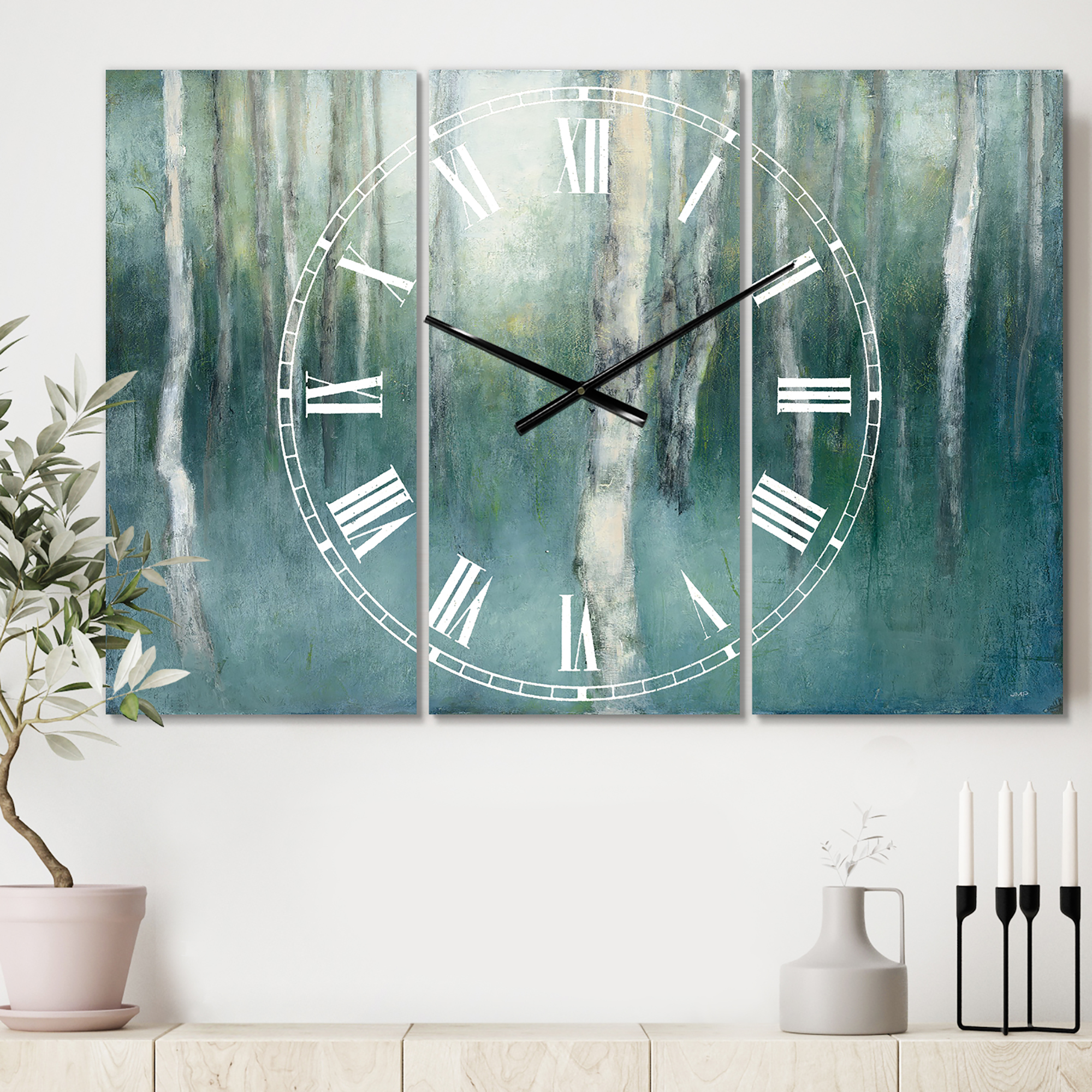 Designart 'Green Forest Dream' Farmhouse wall clock
