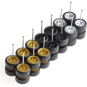 1/64 Wheels Mixed/Random Real Riders Wheels Rims Tires Set for 10 Cars 1/64 Scale (04)