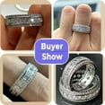 thumbnail image 3 of SFTING Wedding Ring Sets for His and Hers 3Pcs 925 Sterling Silver 5A CZ Promise Engagaement Ring Set for Couple Wedding Rings Size 8&7, 3 of 9