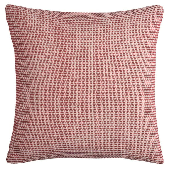 Rizzy Home Geometric 22" x 22" Down Filled Pillow with Cotton Cover-Red/Ivory