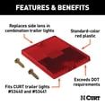 thumbnail image 2 of CURT 53515 Replacement Red Side Trailer Light Lens, 2 of 4