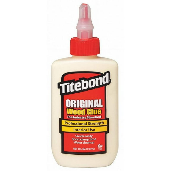 Titebond Wood Glue, Original, 4.00 oz. Bottle, Yellow, 1 EA - 5062