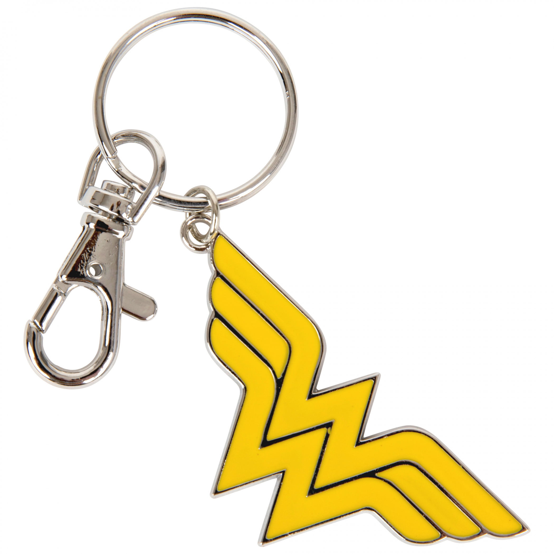 Wonder Woman Shield Pewter Key Ring and  Lanyard with Soft Charm and Card Holder 