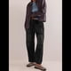 thumbnail image 4 of Pantalones Vaqueros Holgados de para Mujer, de Tiro Bajo, con Parches y Pernera y Bolsillos. Negro S, 4 of 7
