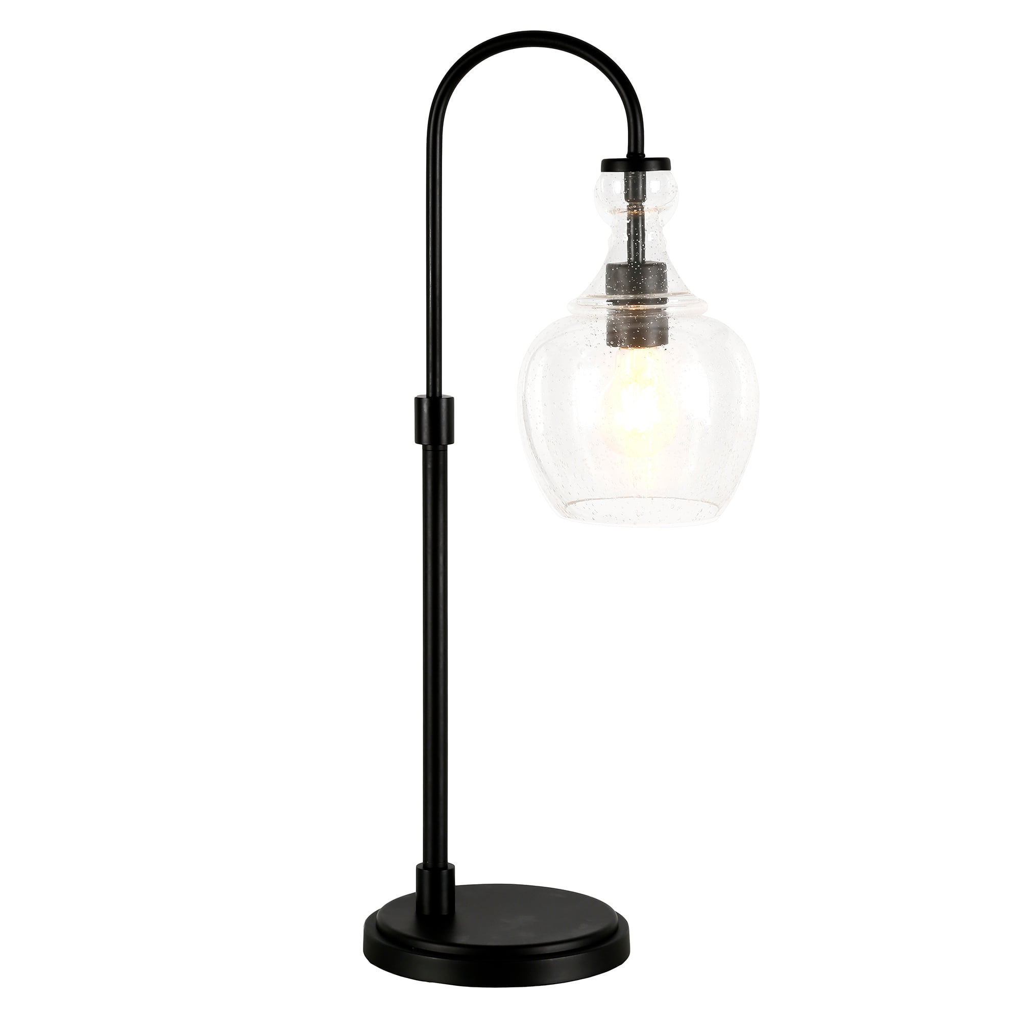 Evelyn&Zoe Verona 27" Arc Table Lamp with Glass Shade