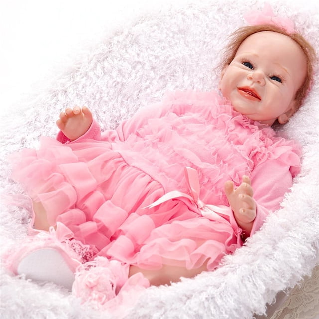 Muñeca Reborn Awake de 22 pulgadas de la real, niña, niño, tamaño recién nacido, muñeca falsa para niños pequeños, pelo de mohair enraizado a man Baoblaze Kits de muñecas Reborn