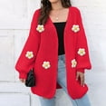 thumbnail image 2 of Winter Coats for Women Fall Sweaters for Women 2025 Women Solid Color Botton Fall And Winter Long Sleeve Cardigan Fashion Coat, 2 of 6