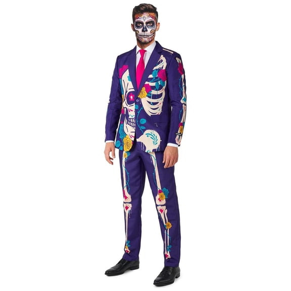 Suitmeister Men's Suits Sugar Skull Purple - L Multicolor